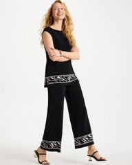 Chico's Sale Travelers Black Travelers™ Abstract Zebra Cropped Pants