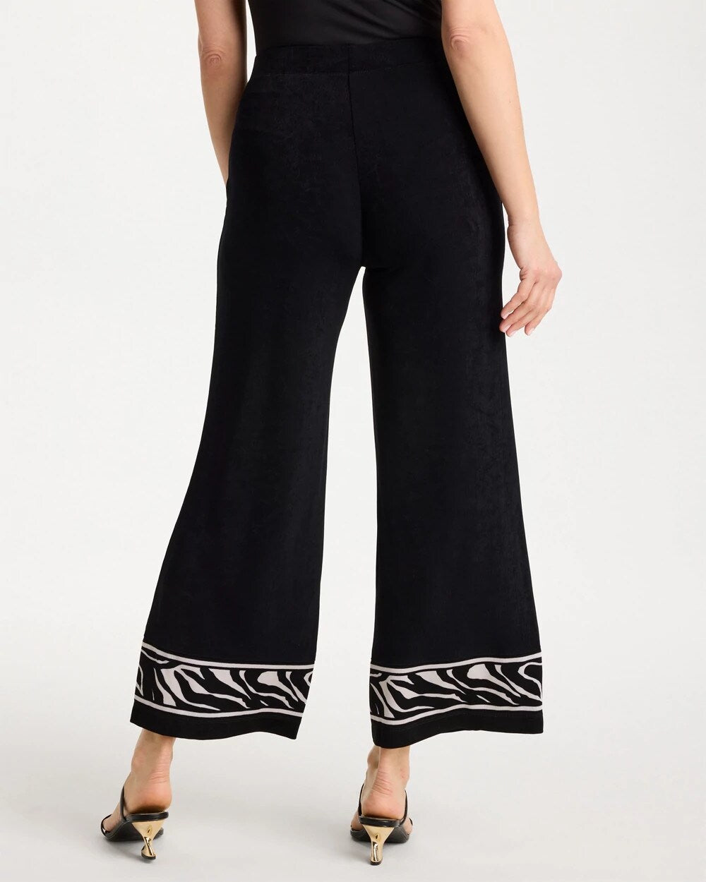 Chico's Sale Travelers Black Travelers™ Abstract Zebra Cropped Pants