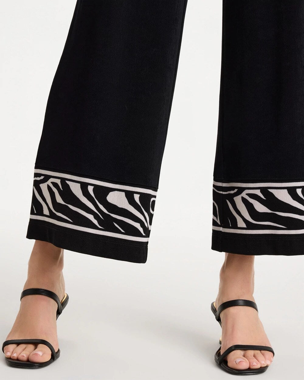 Chico's Sale Travelers Black Travelers™ Abstract Zebra Cropped Pants