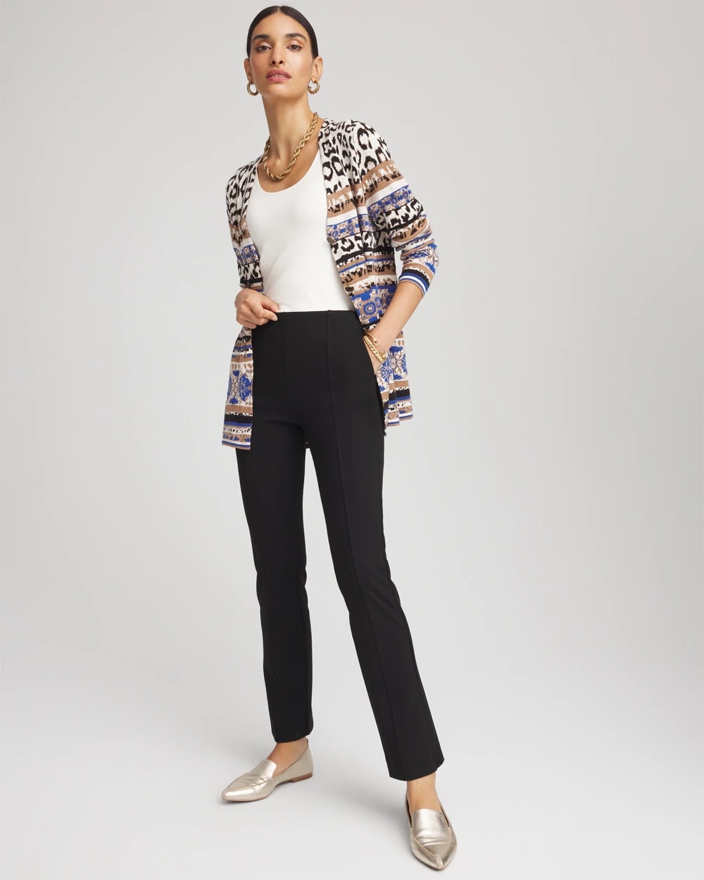 Chico's Discount Black Juliet Straight Ankle Pants