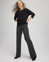 Chico's For Sale Graphite Heather Gray Petite Juliet Wide Full-Length Ponte Pants