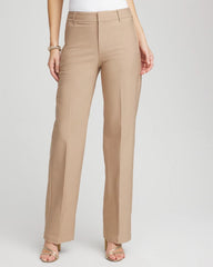 Chico's For Sale Cattail Brown Petite Cotton Straight-Leg Trousers