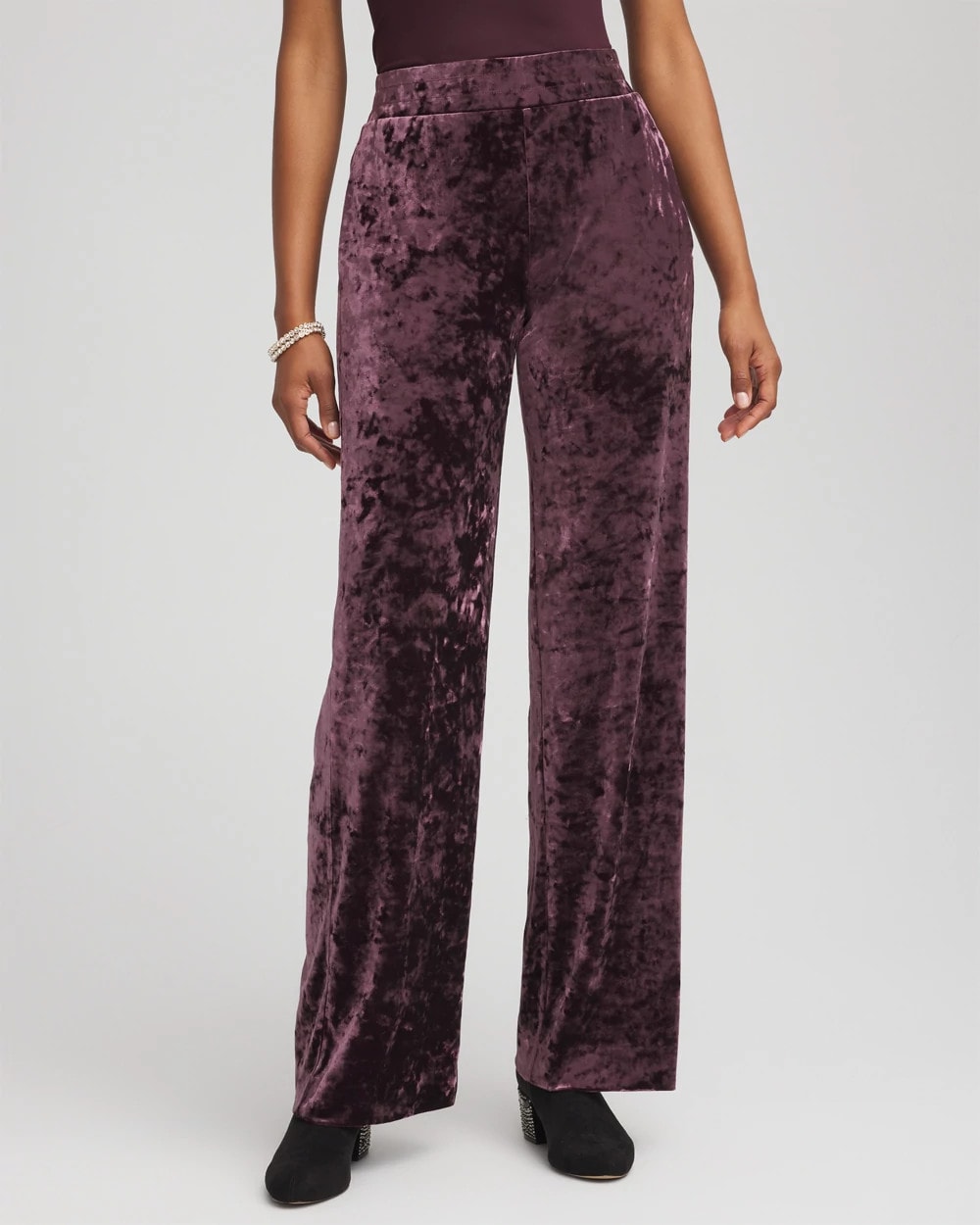 Chico's Online Night Bloom Crushed Velvet Wide-Leg Pants