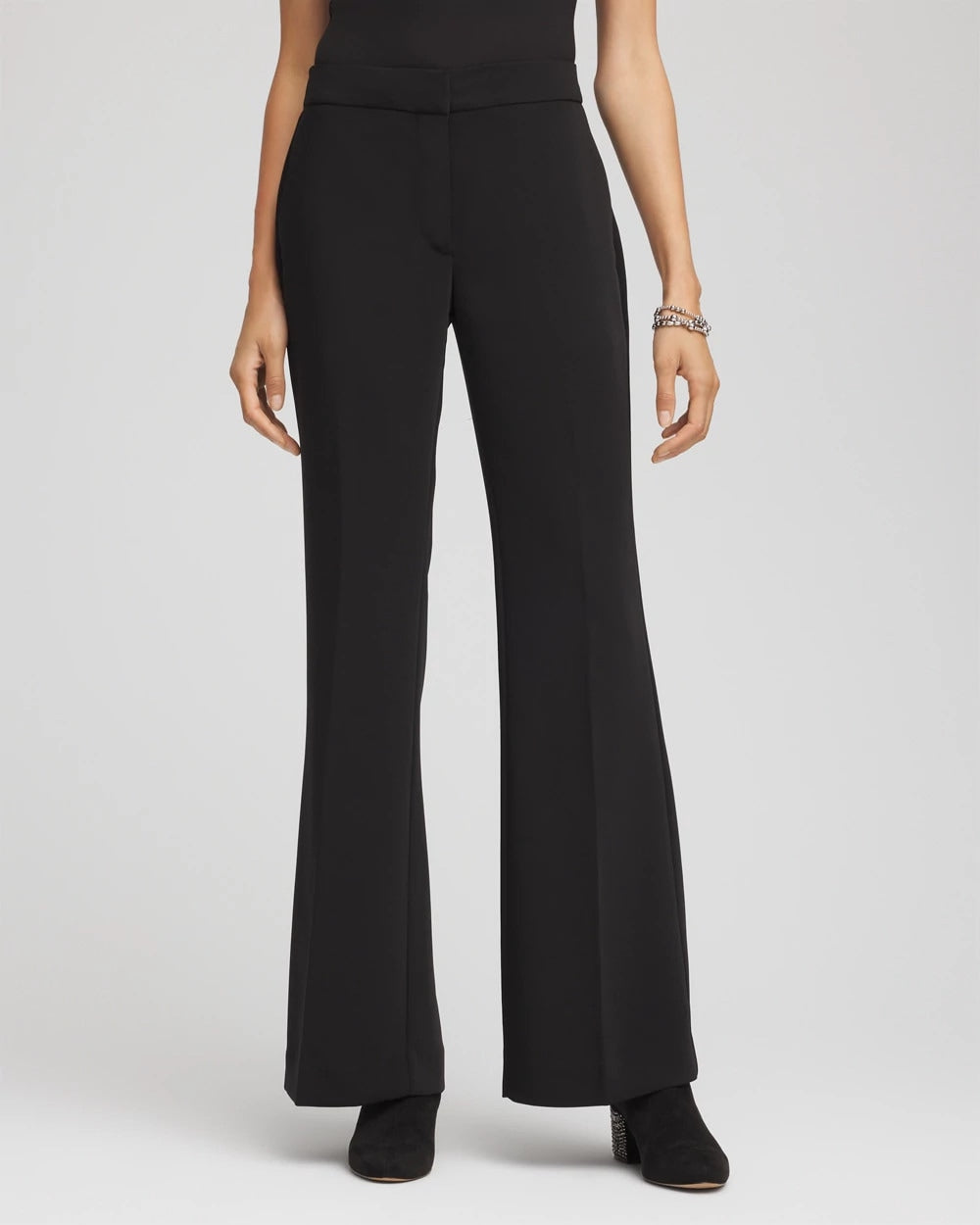 Chico's On Sale Black Crepe Flared Trouser Pants
