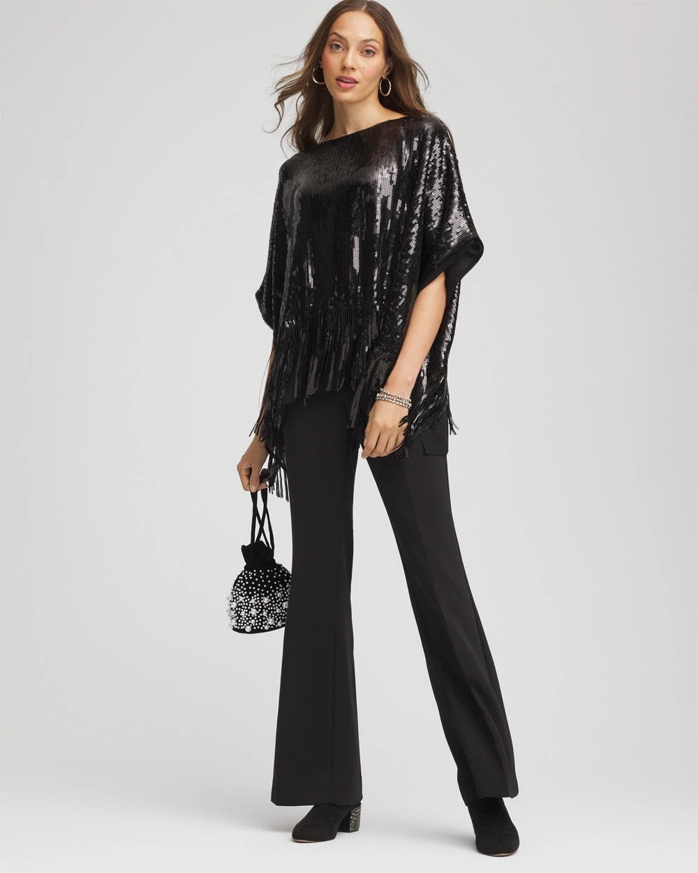 Chico's On Sale Black Crepe Flared Trouser Pants