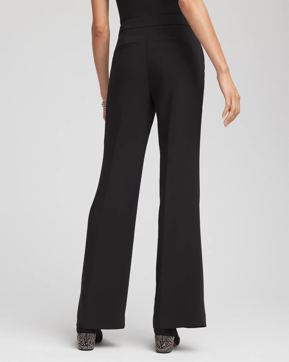 Chico's On Sale Black Crepe Flared Trouser Pants