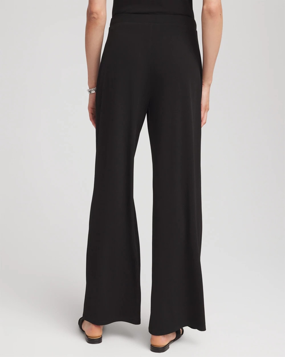 Chico's For Sale Black Travelers™ Knit Wide-Leg Pants