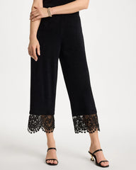 Chico's Online Travelers Black Travelers™ Lace Trim Cropped Pants