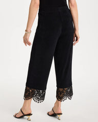 Chico's Online Travelers Black Travelers™ Lace Trim Cropped Pants