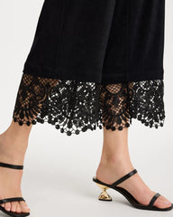 Chico's Online Travelers Black Travelers™ Lace Trim Cropped Pants