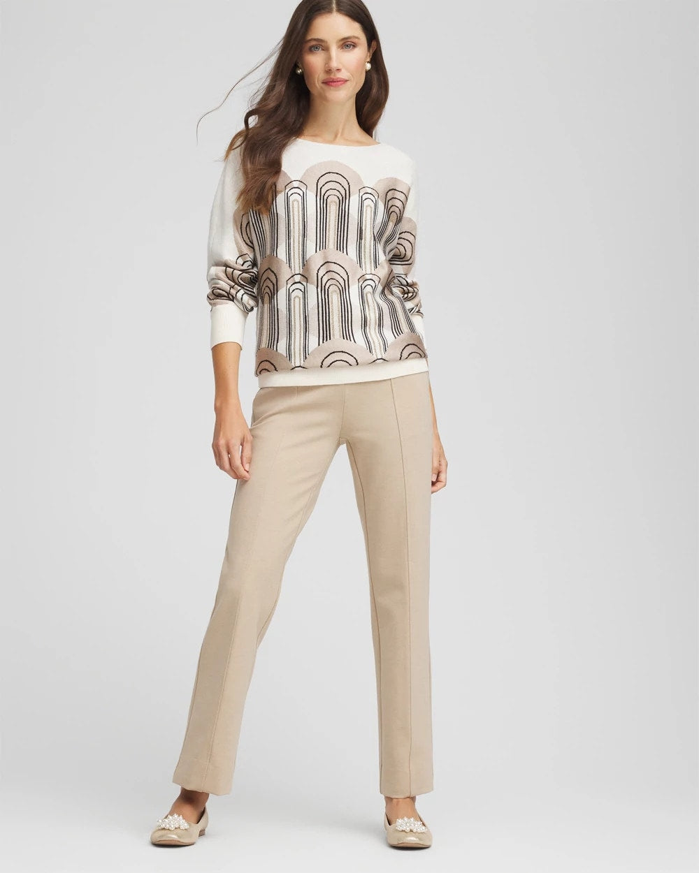 Chico's Sale Taupe Heather Juliet Straight Ankle Pants