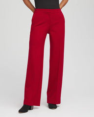 Chico's On Sale Carmine Red Emme Wide-Leg Trouser Ponte Pants