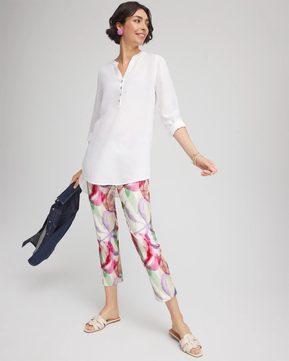 Chico's Discount Ecru Brigitte™ Slub Slim Cropped Pants