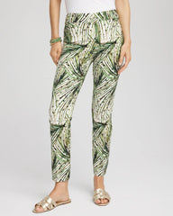 Chico's Outlet Ecru Brigitte™ Slim Ankle Palm-Print Pants