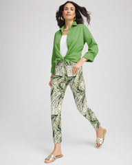 Chico's Outlet Ecru Brigitte™ Slim Ankle Palm-Print Pants