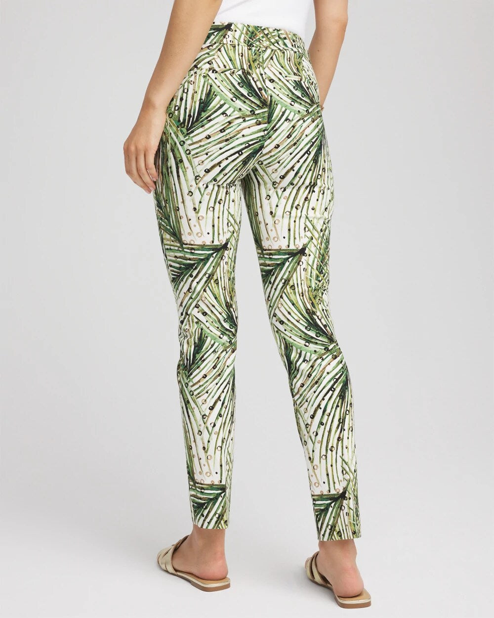 Chico's Outlet Ecru Brigitte™ Slim Ankle Palm-Print Pants