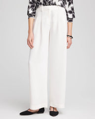 Chico's Online Ecru Crepe Pleated Relaxed Pants