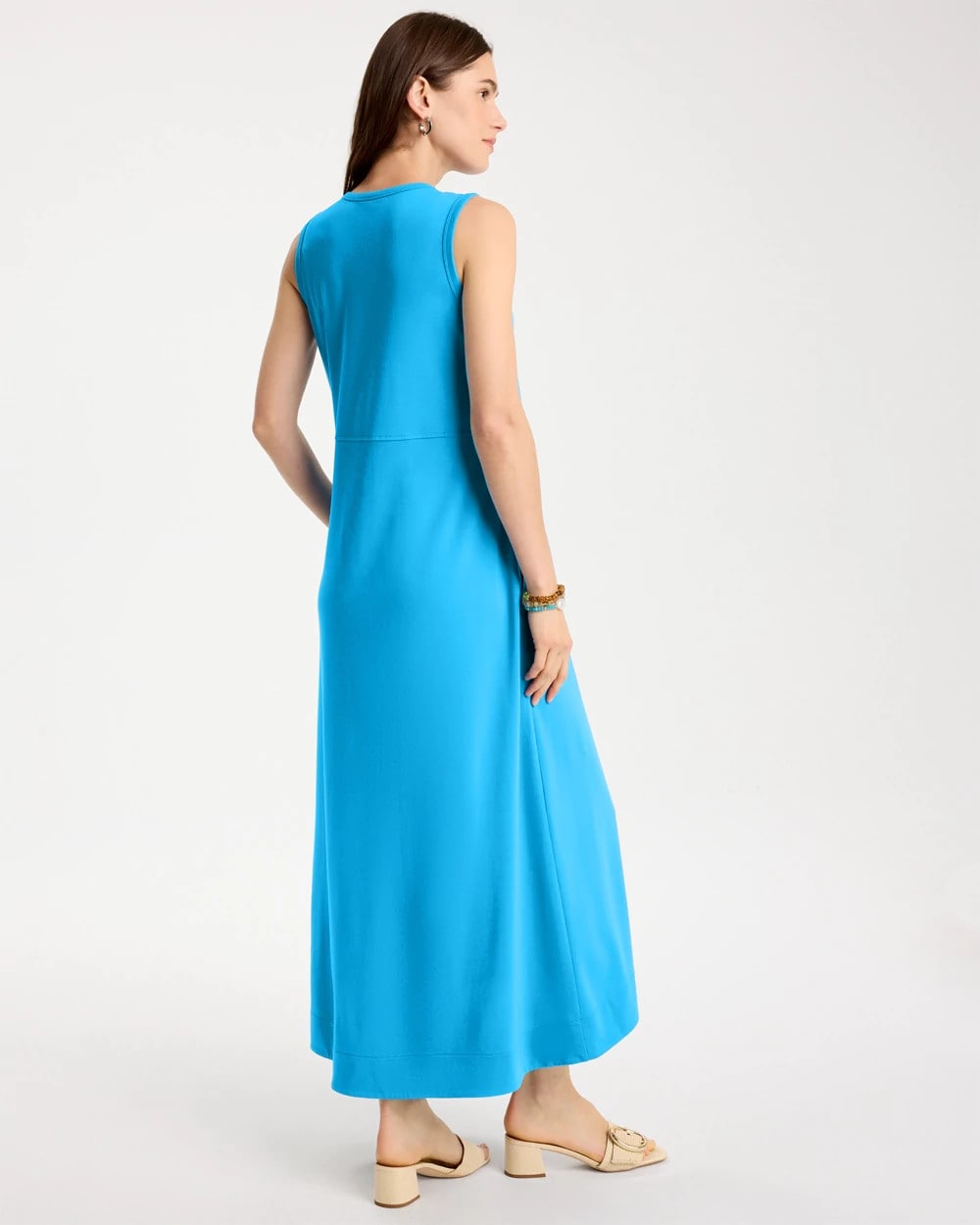 Chico's Discount Blue Tide Jersey Knit Maxi Dress