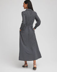 Chico's Online Passport Blue Chain Print Maxi Shirtdress