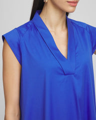 Chico's Discount Rich Cobalt Petite Popover Poplin Maxi Dress