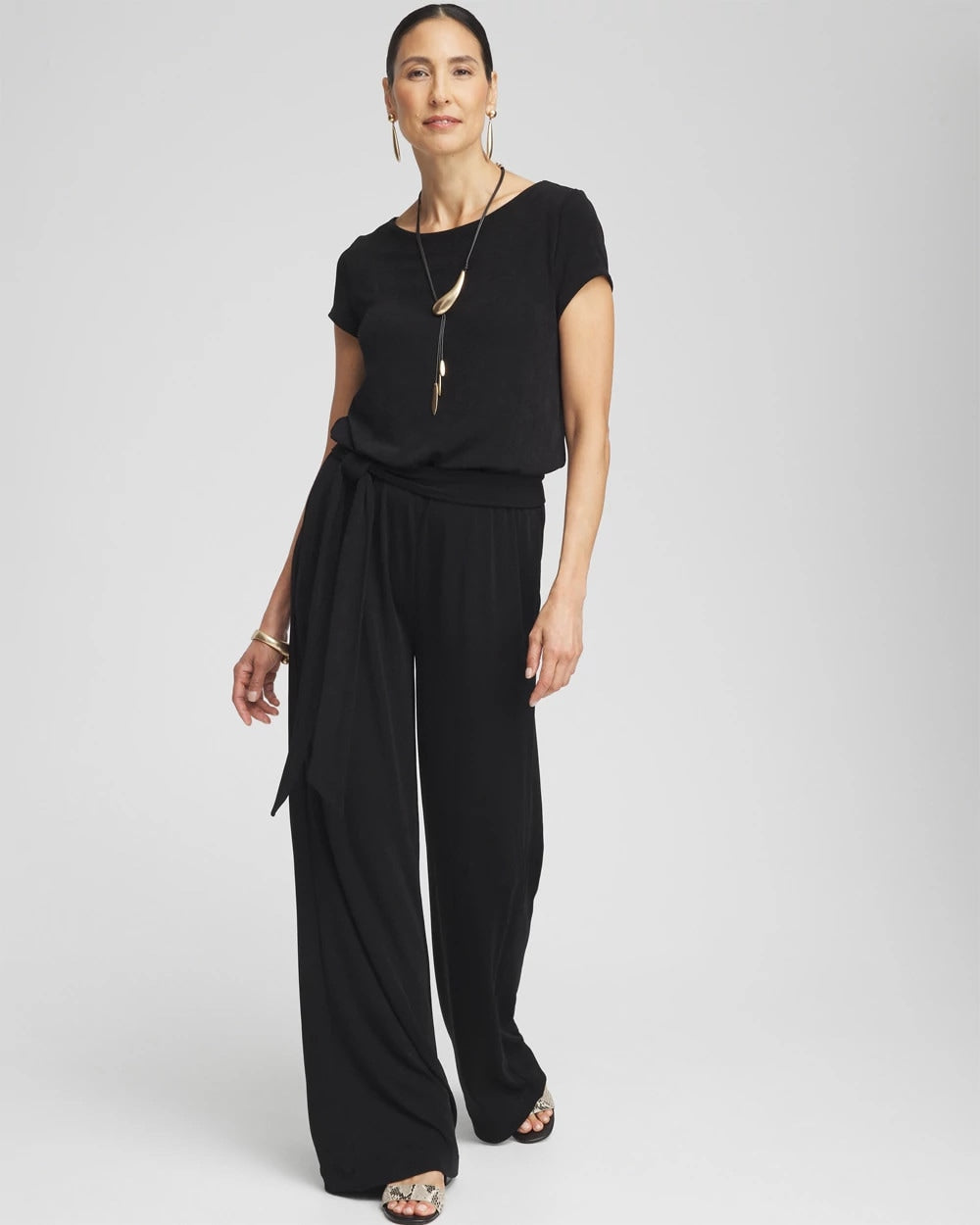 Chico's Sale Travelers Black Travelers™ Cap Sleeve Jumpsuit
