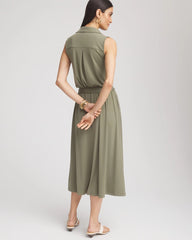 Chico's Online Dusty Olive Travelers™ Knit Sleeveless Shirtdress