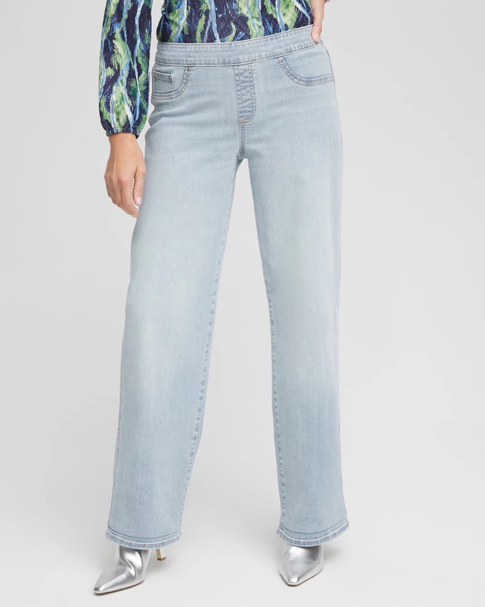 Chico's On Sale Delphinia Indigo Petite Pull-On Wide-Leg Jeans