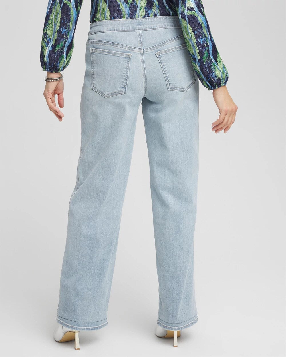 Chico's On Sale Delphinia Indigo Petite Pull-On Wide-Leg Jeans