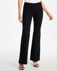 Chico's Discount Black Petite Girlfriend Flared Leg Jeans