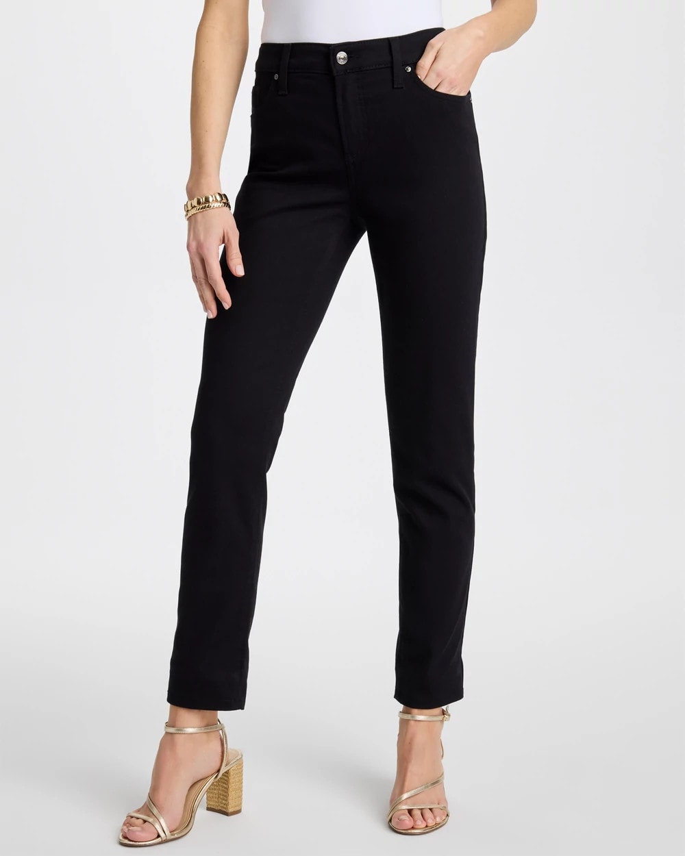 Chico's On Sale Black So Slimming Petite Girlfriend Ankle Jeans