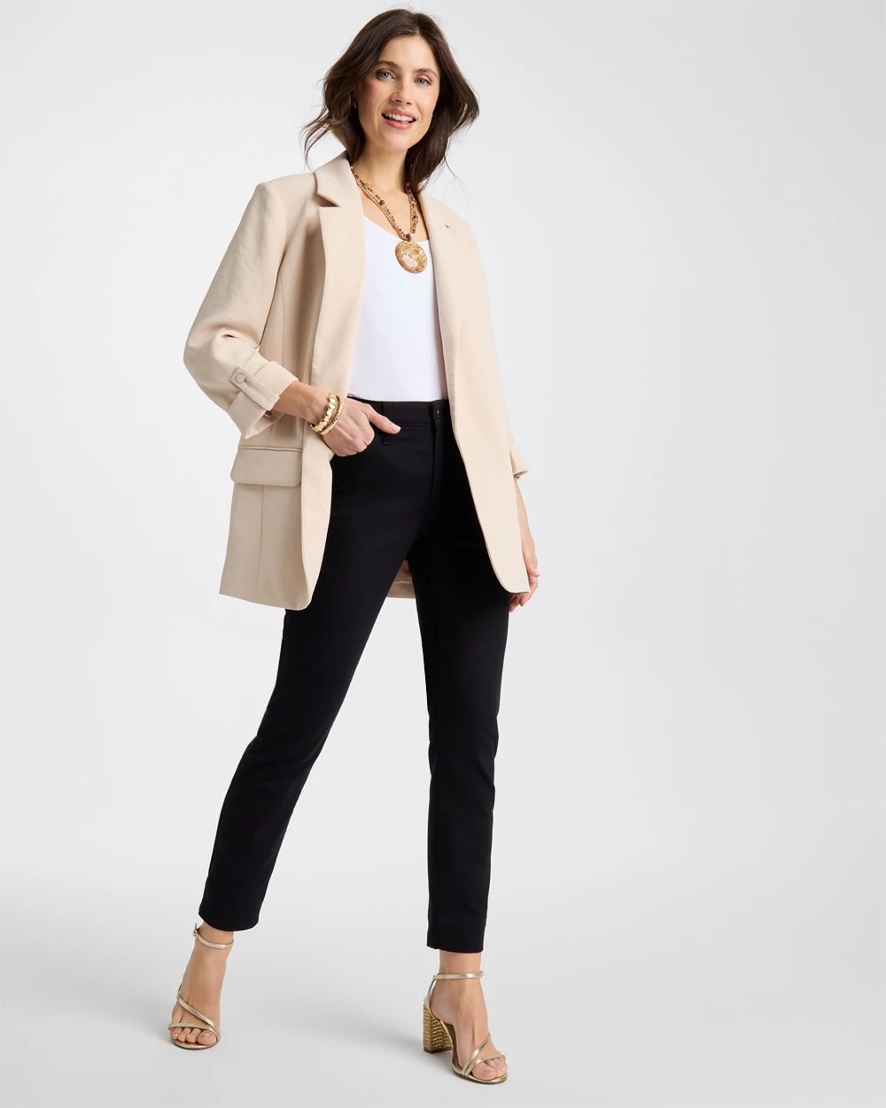 Chico's On Sale Black So Slimming Petite Girlfriend Ankle Jeans