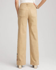 Chico's On Sale Cafe Aroma Embroidered High-Rise Wide-Leg Jeans
