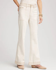 Chico's Online Neutral Colorblock Wide Flare Jeans