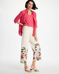 Chico's Online Sea Salt Printed Pull-On Wide Crop Jeans