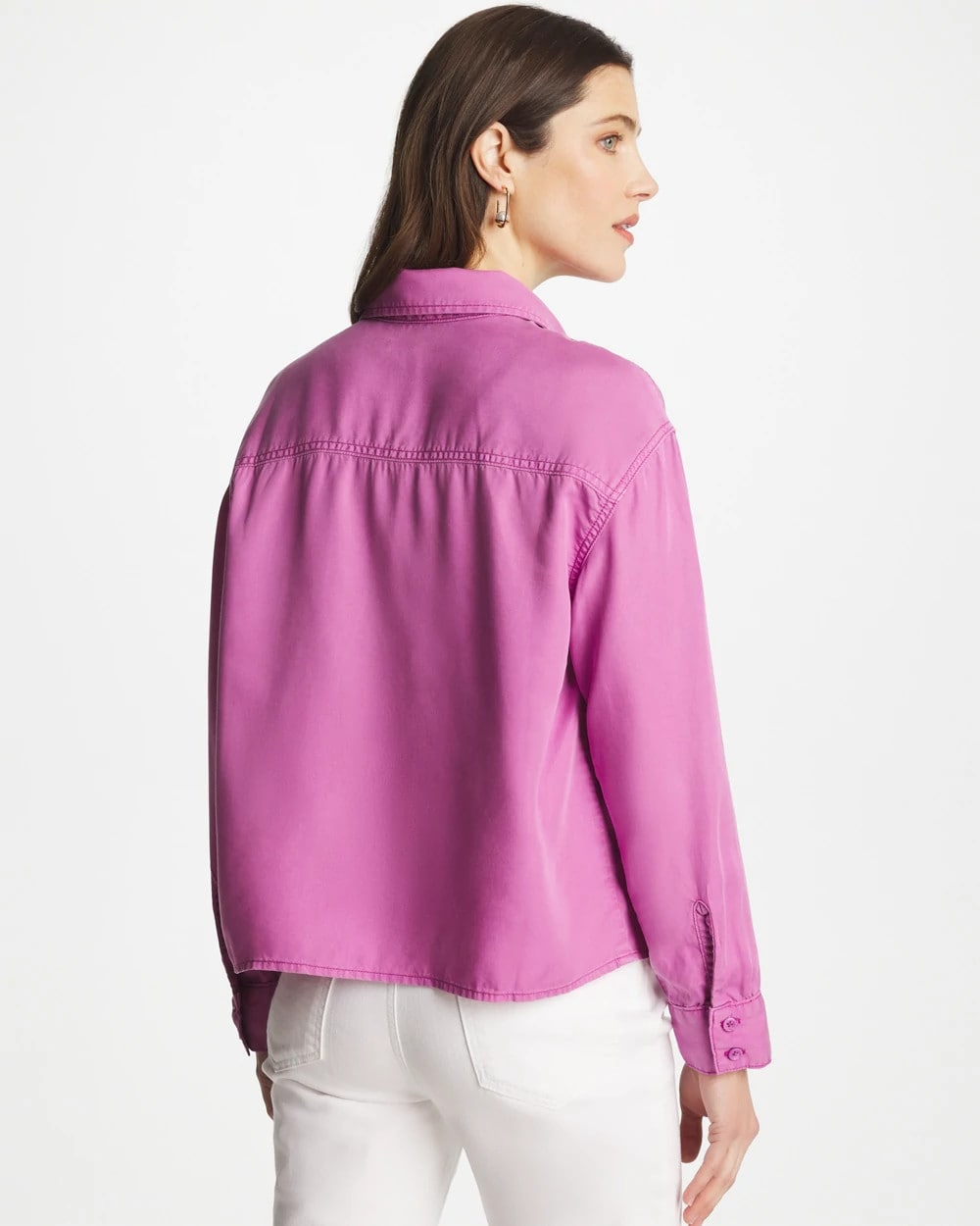 Chico's Sale Violet Shadow Classic Collared Denim Shirt