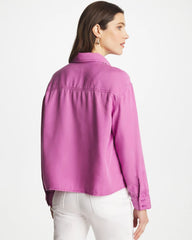 Chico's Sale Violet Shadow Classic Collared Denim Shirt