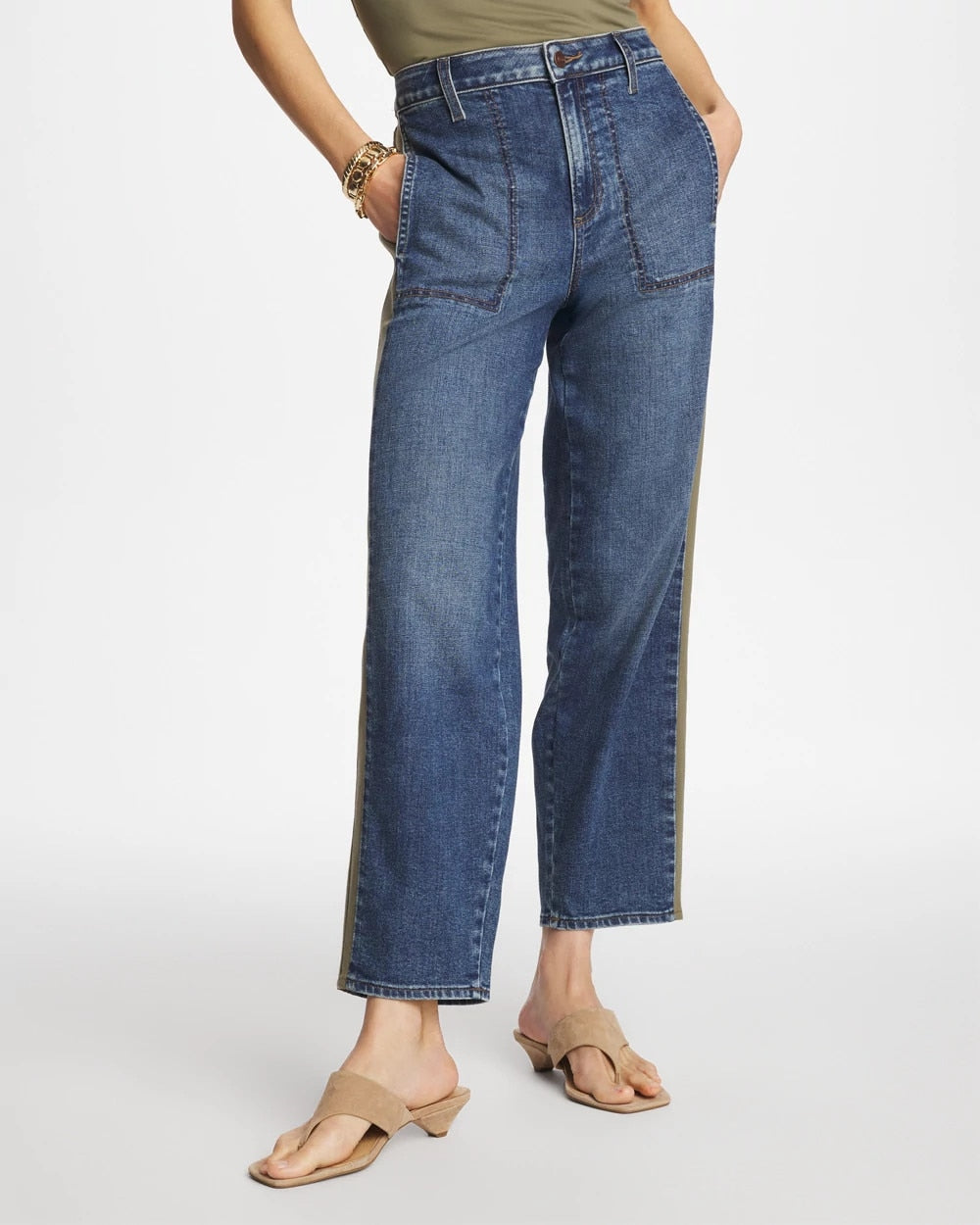 Chico's Outlet Mariana Indigo Utility Barrel Jeans
