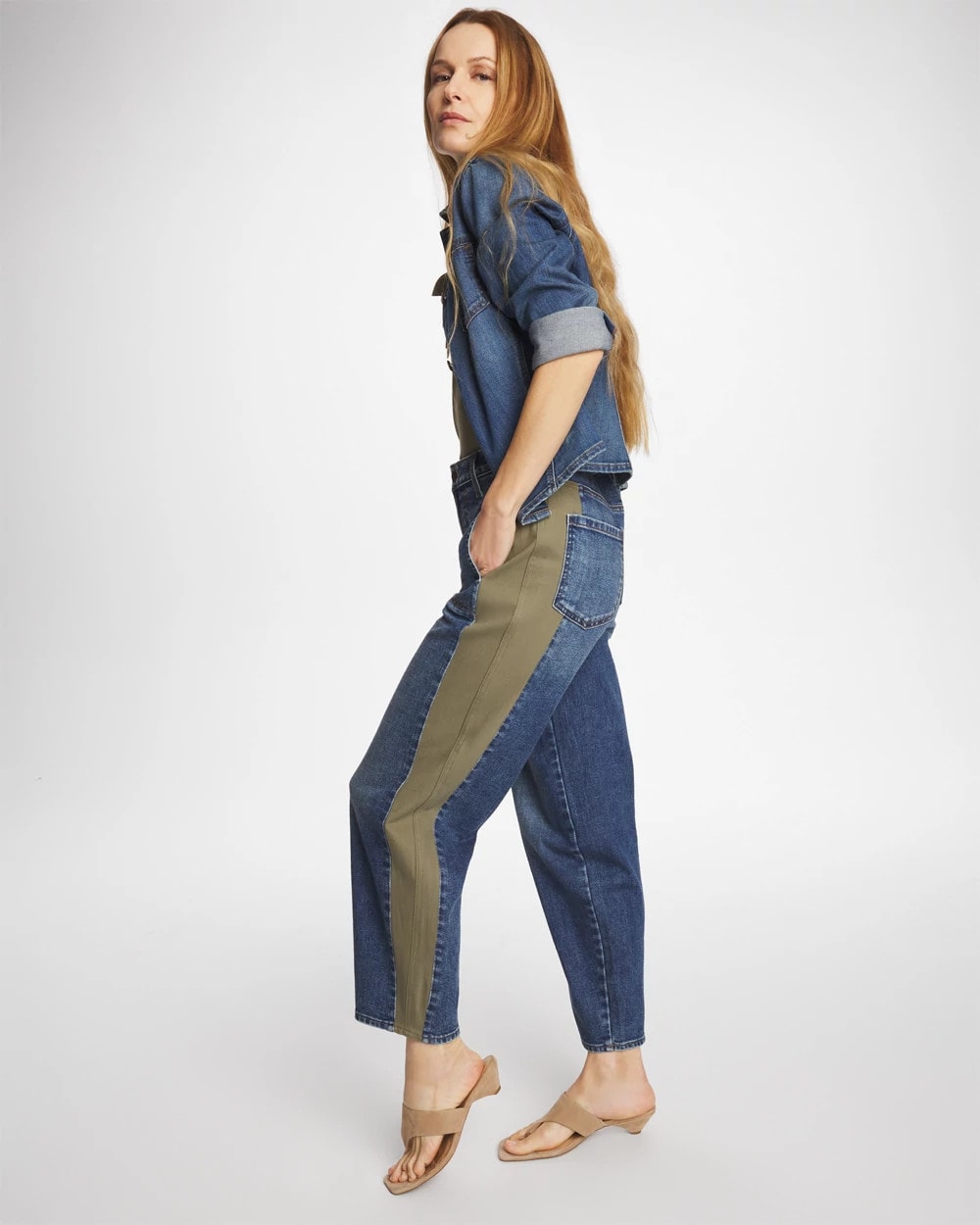 Chico's Outlet Mariana Indigo Utility Barrel Jeans