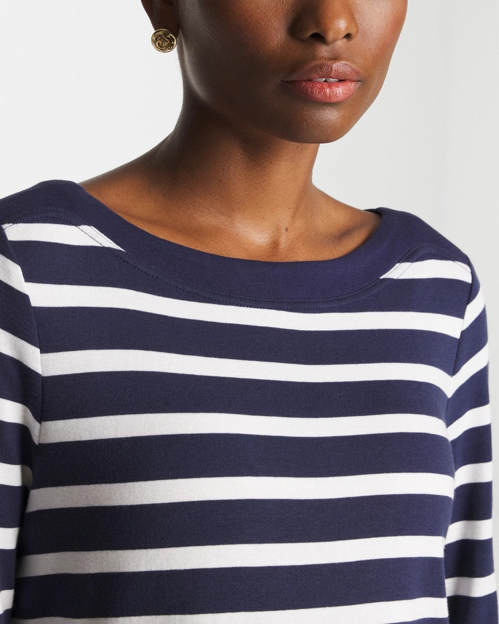Chico's On Sale Passport Blue Pima 3/4 Sleeve Tee