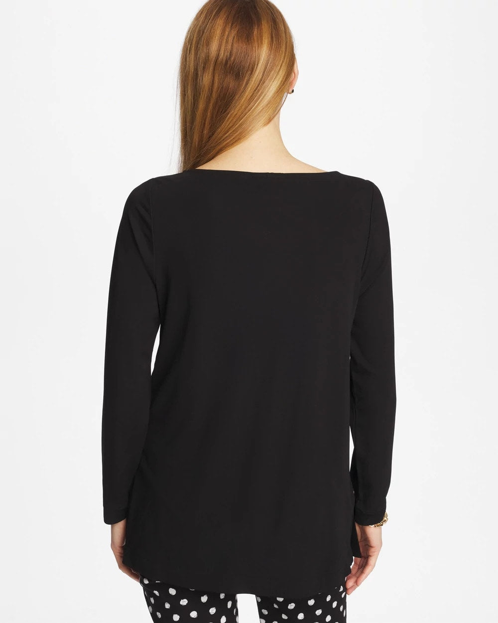 Chico's Sale Black Matte Jersey Button Tunic