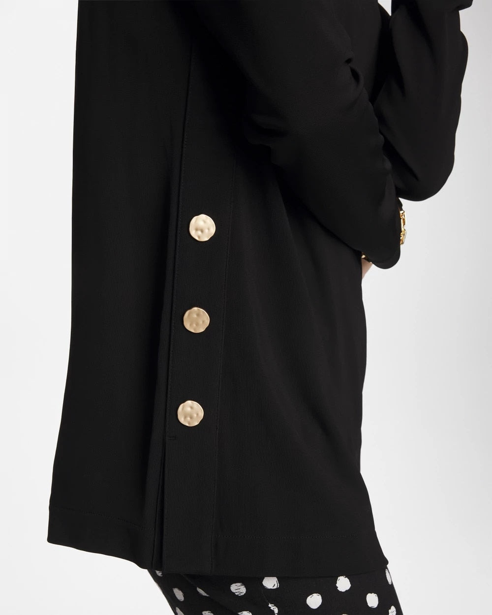 Chico's Sale Black Matte Jersey Button Tunic