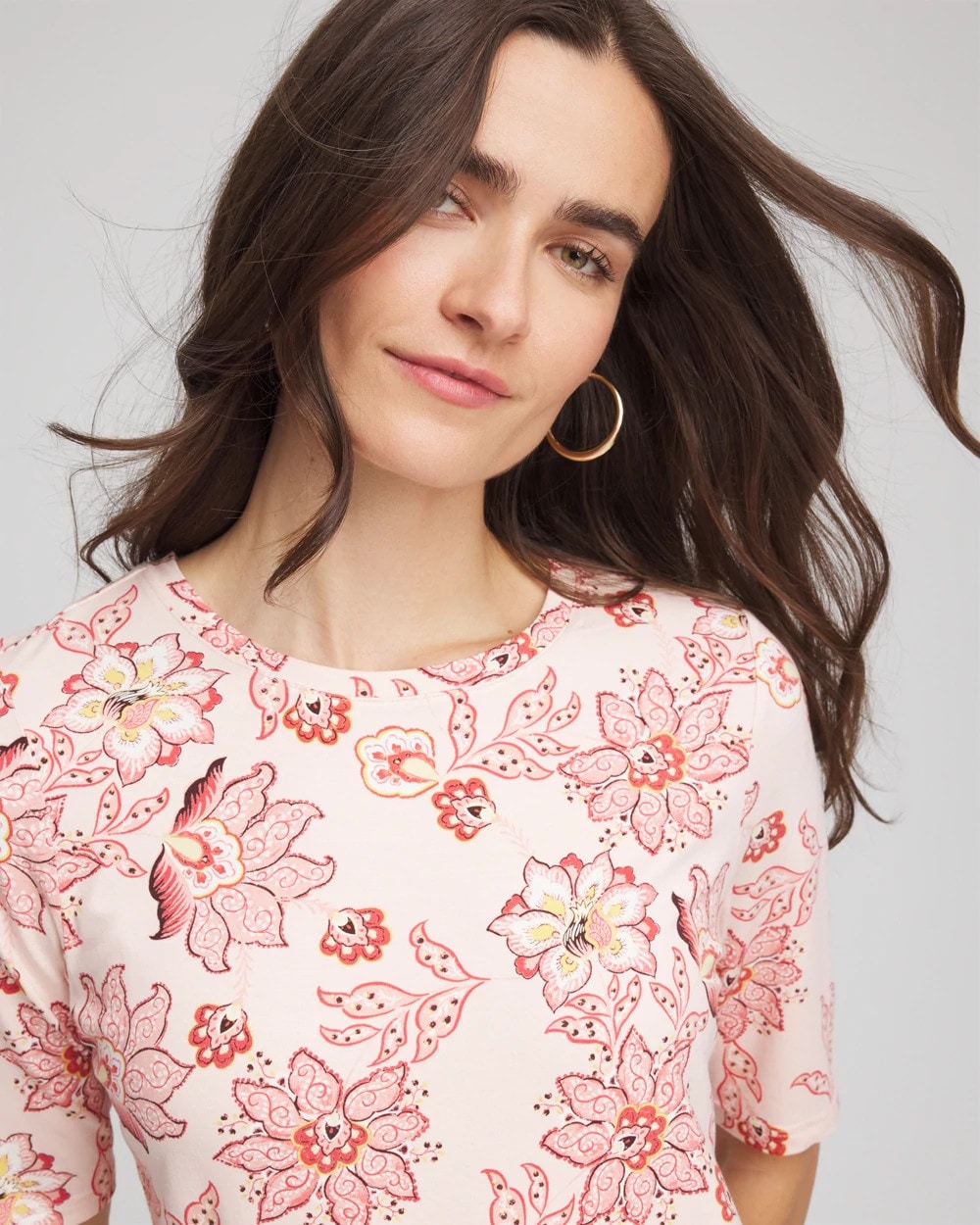 Chico's Online Siesta Rose Elbow Sleeve Tee