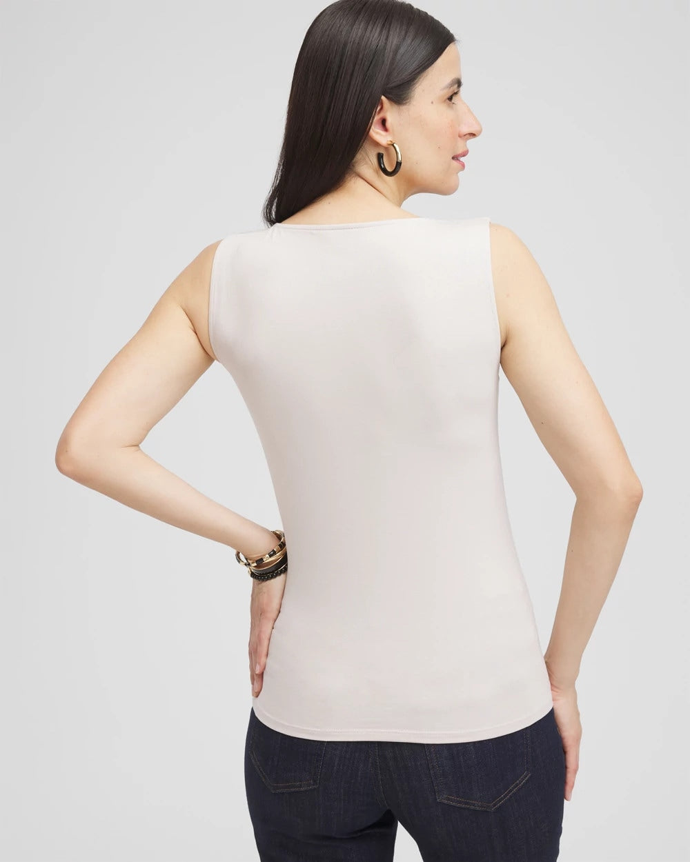 Chico's Sale Smokey Taupe Contour Cotton™ Square Neck Tank