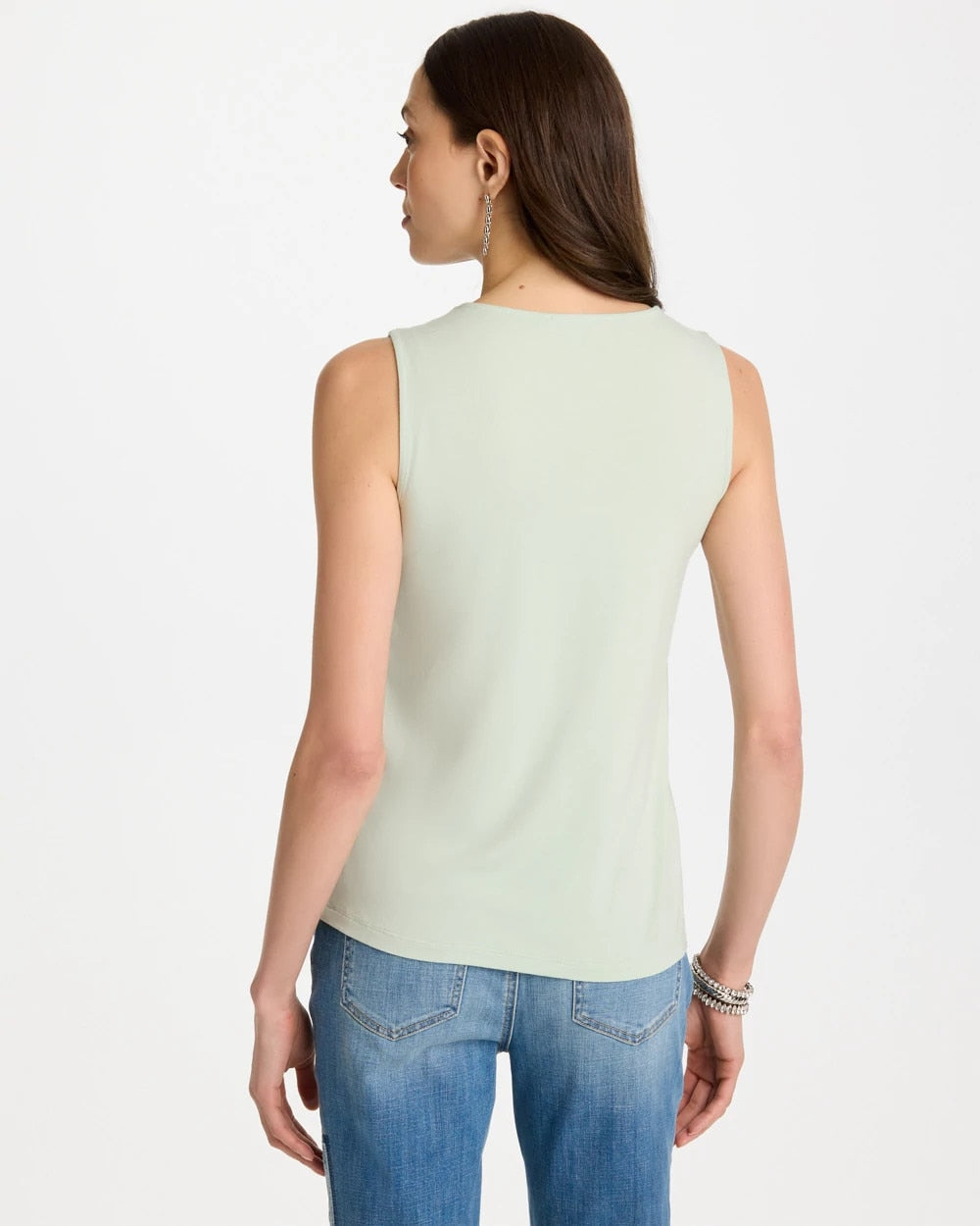 Chico's Outlet Blue Orchid Mermaid Sequin Mesh Crochet Tank