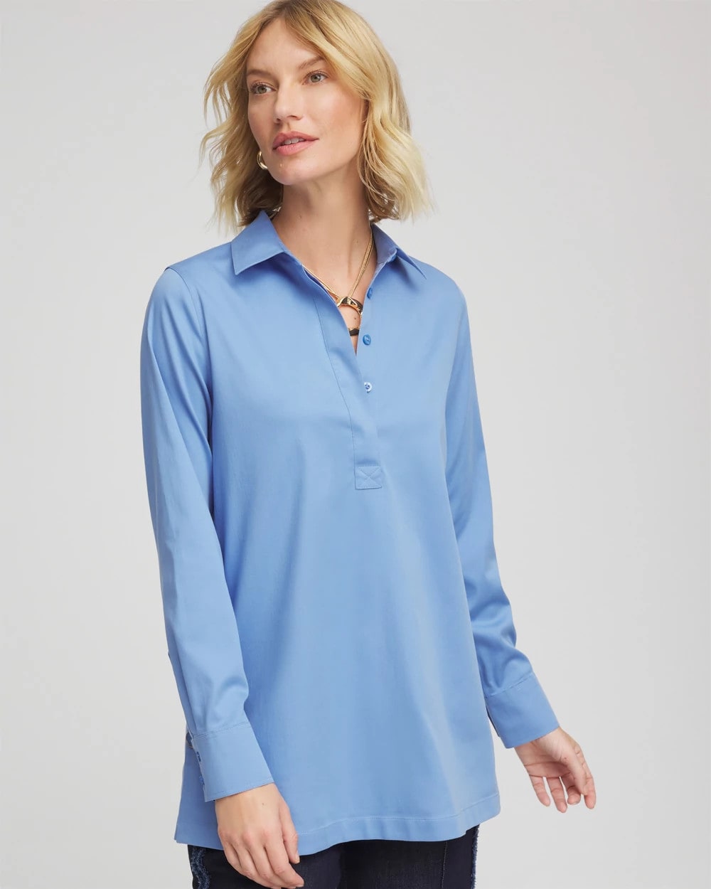 Chico's Outlet Tidal Blue No Iron™ Stretch Tunic