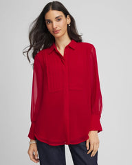 Chico's For Sale Carmine Red Pintuck Georgette Tunic