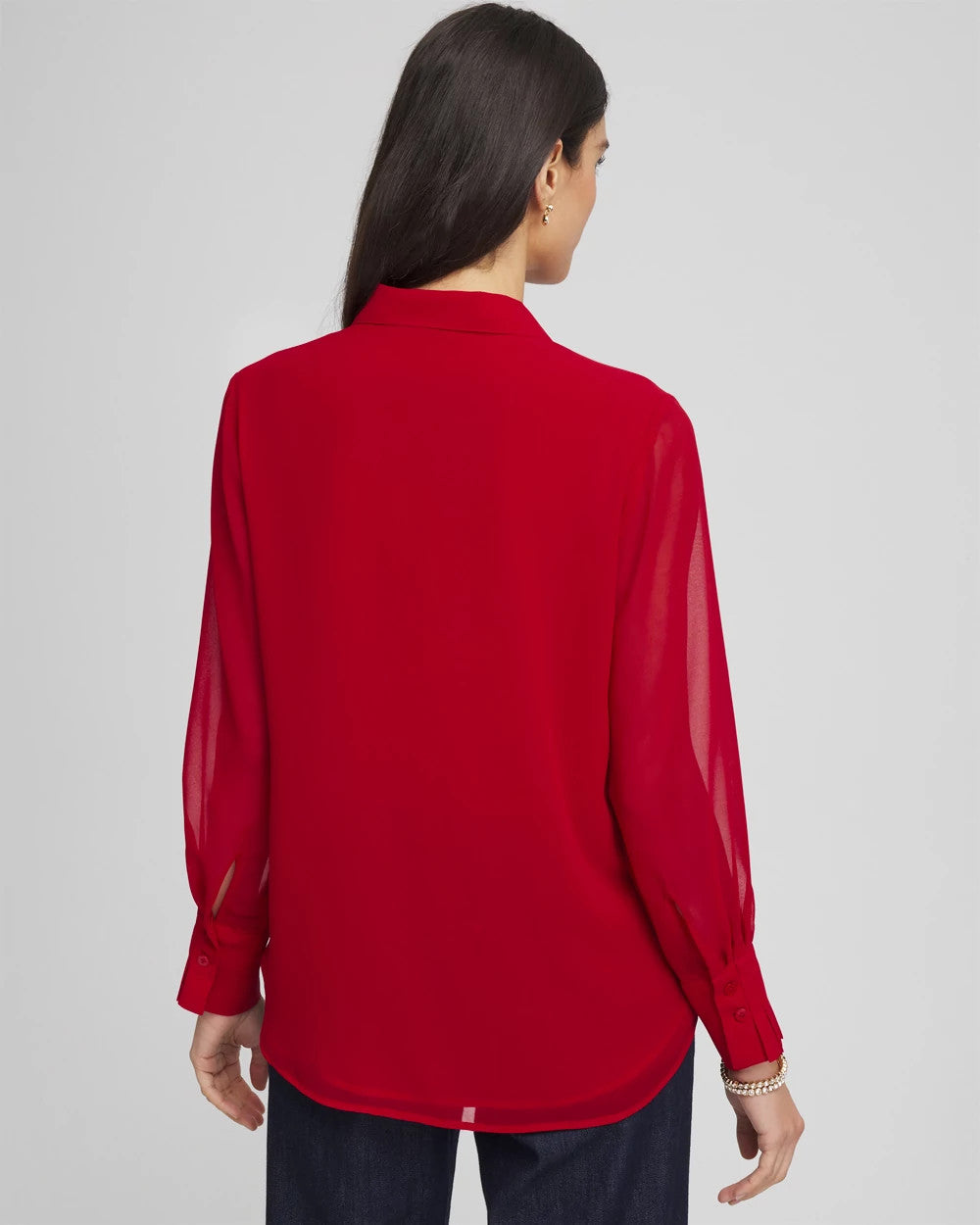 Chico's For Sale Carmine Red Pintuck Georgette Tunic