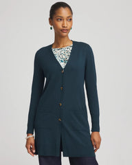 Chico's On Sale Teal Shadow Ella Pocketed Cardigan Sweater