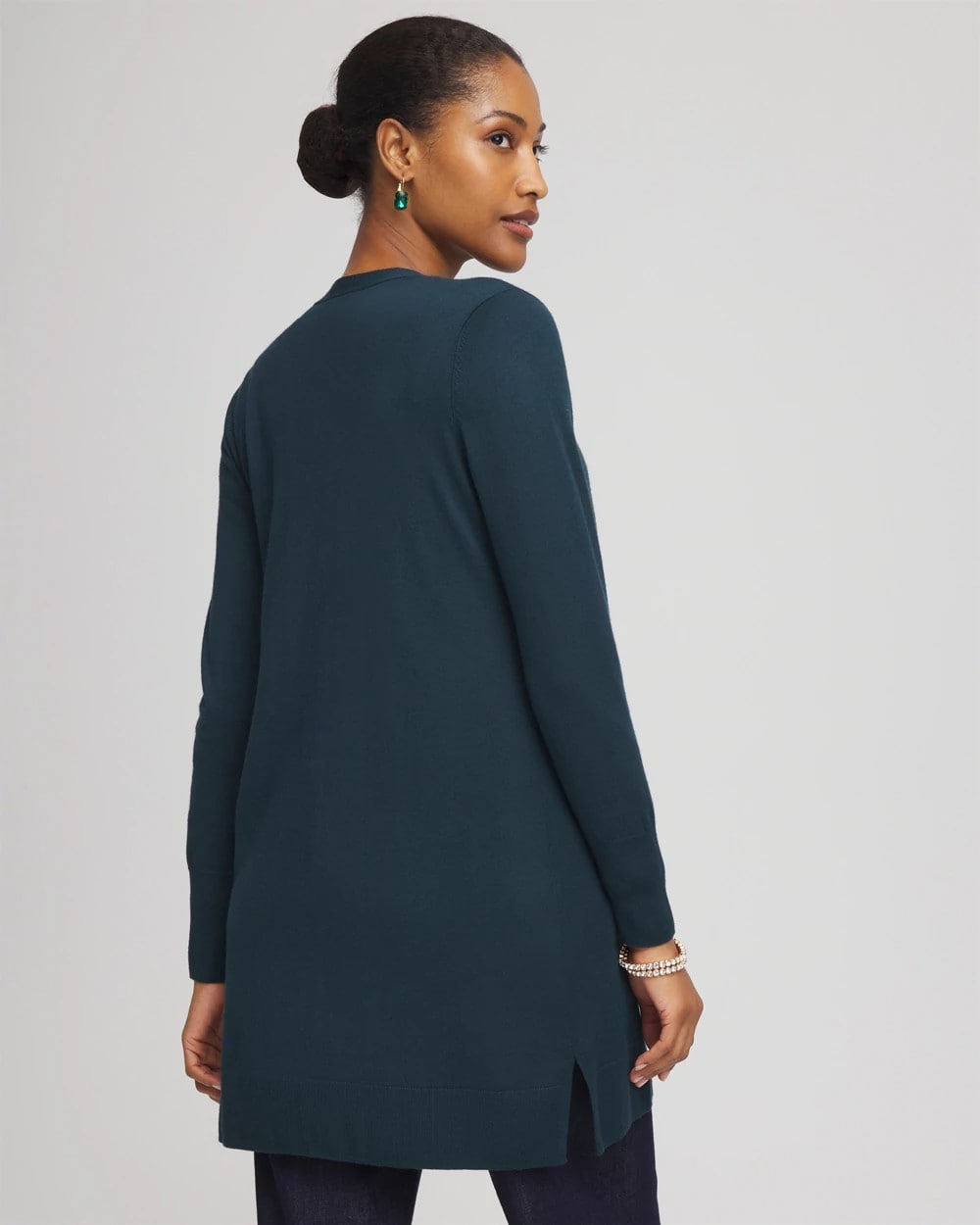 Chico's On Sale Teal Shadow Ella Pocketed Cardigan Sweater
