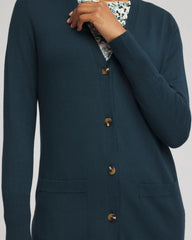 Chico's On Sale Teal Shadow Ella Pocketed Cardigan Sweater